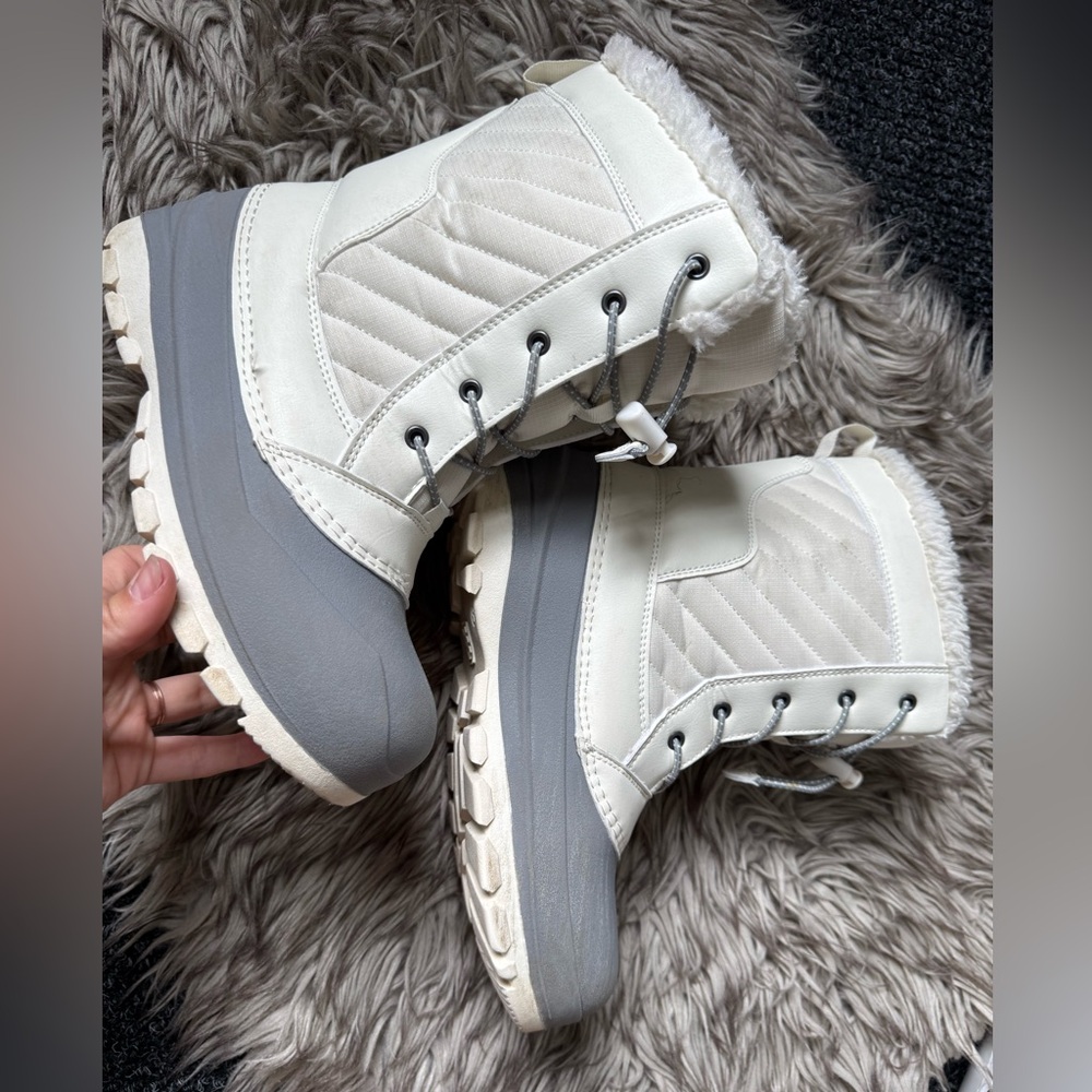 White + Gray Target Winter Boots